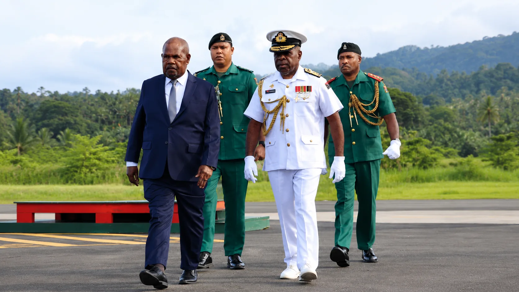 HIS EXCELLENCY THE GOVERNOR-GENERAL ARRIVES IN WEWAK FOR HISTORIC CONSECRATION OF THE KING'S COLOURS.
